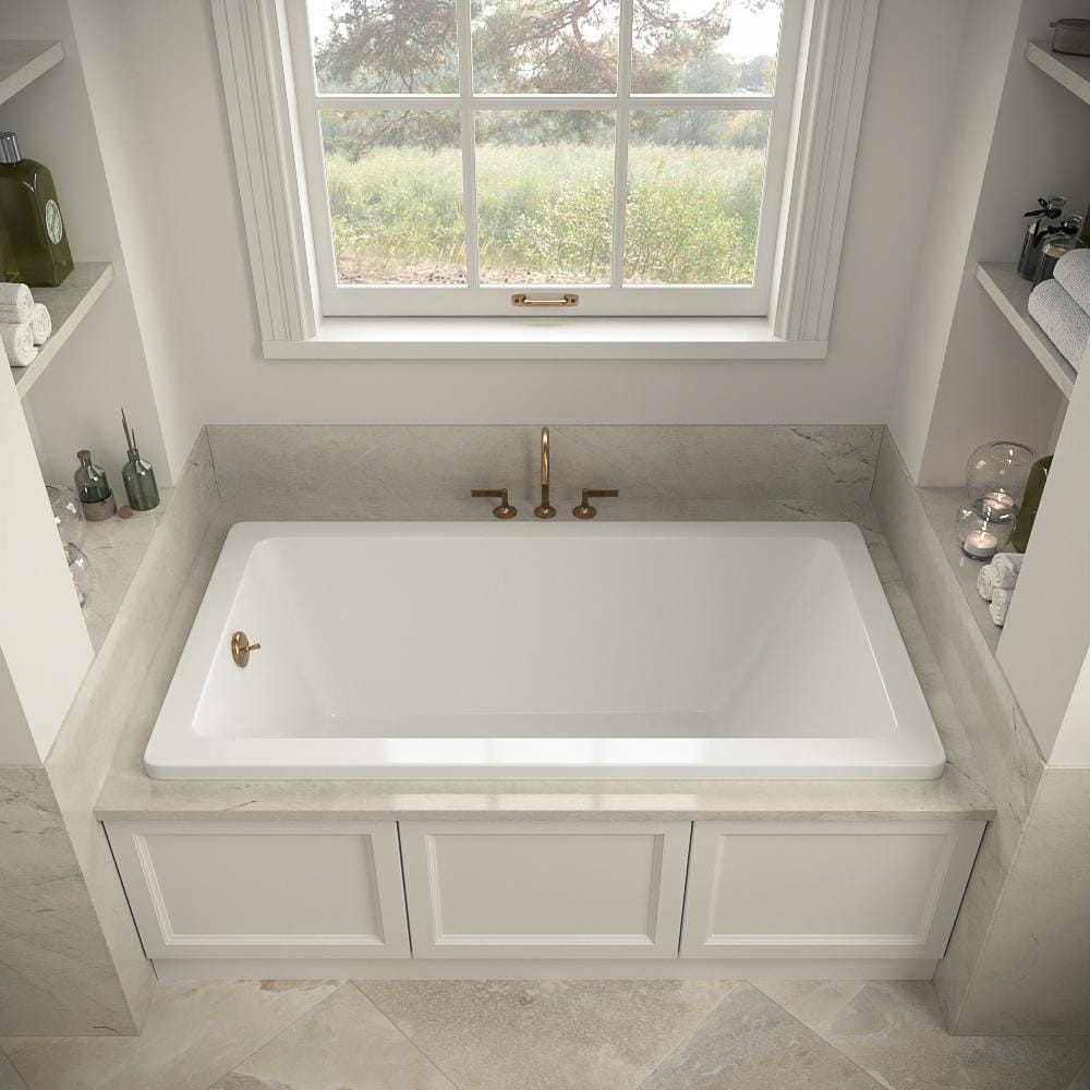 60" x 32" Acrylic Soaking Drop-In Bathtub, Drain Included