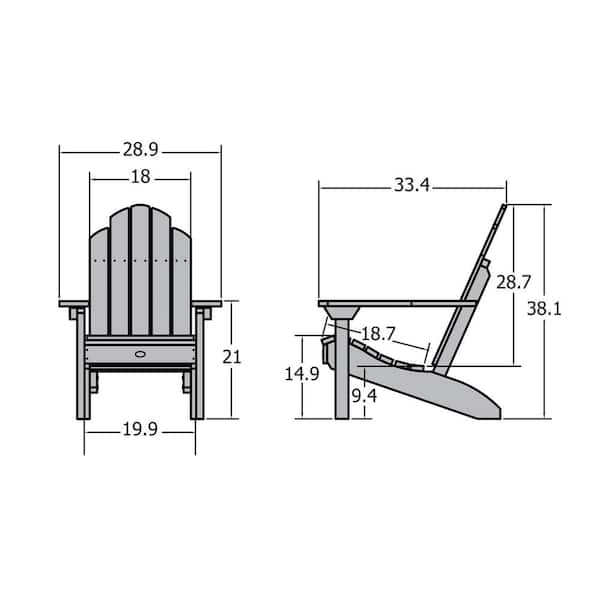 Highwood Seneca Woodland Brown Adirondack Chair (Set of 1) CM