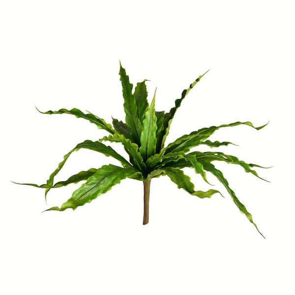 Vickerman 13 in. Artificial Green Bird Nest Fern Bush