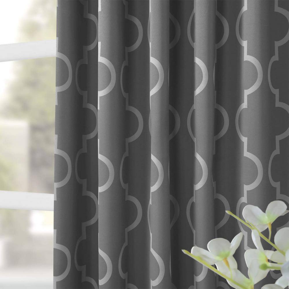 Seville Gray and Silver Blackout Polyester Window Panel