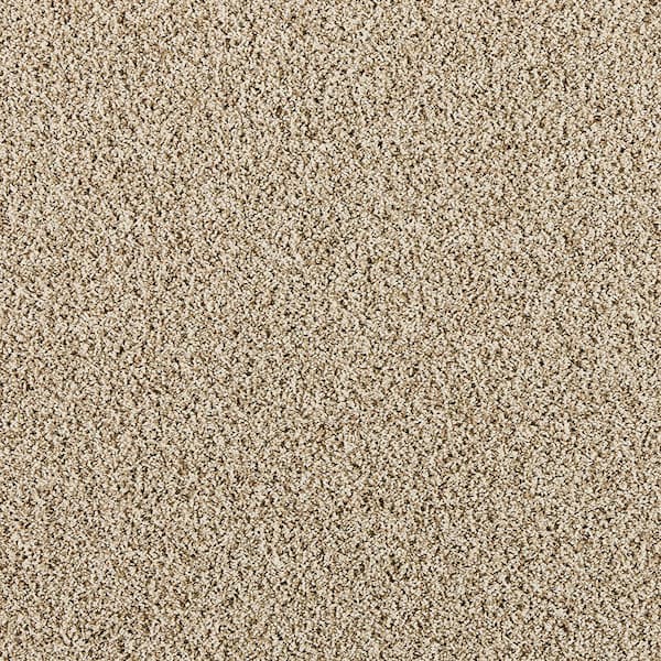 Radiant Retreat II Sandy Beige- Beige 58 oz. Polyester Textured Installed Carpet