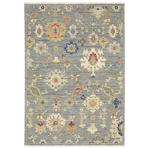 Lavista Gray/Multi-Colored 5 ft. x 8 ft. Vintage Persian Oriental Wool/Nylon Blend Indoor Area Rug