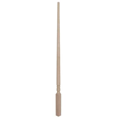 36 in. x 1-1/4 in. Unfinished Oak Tapered Baluster