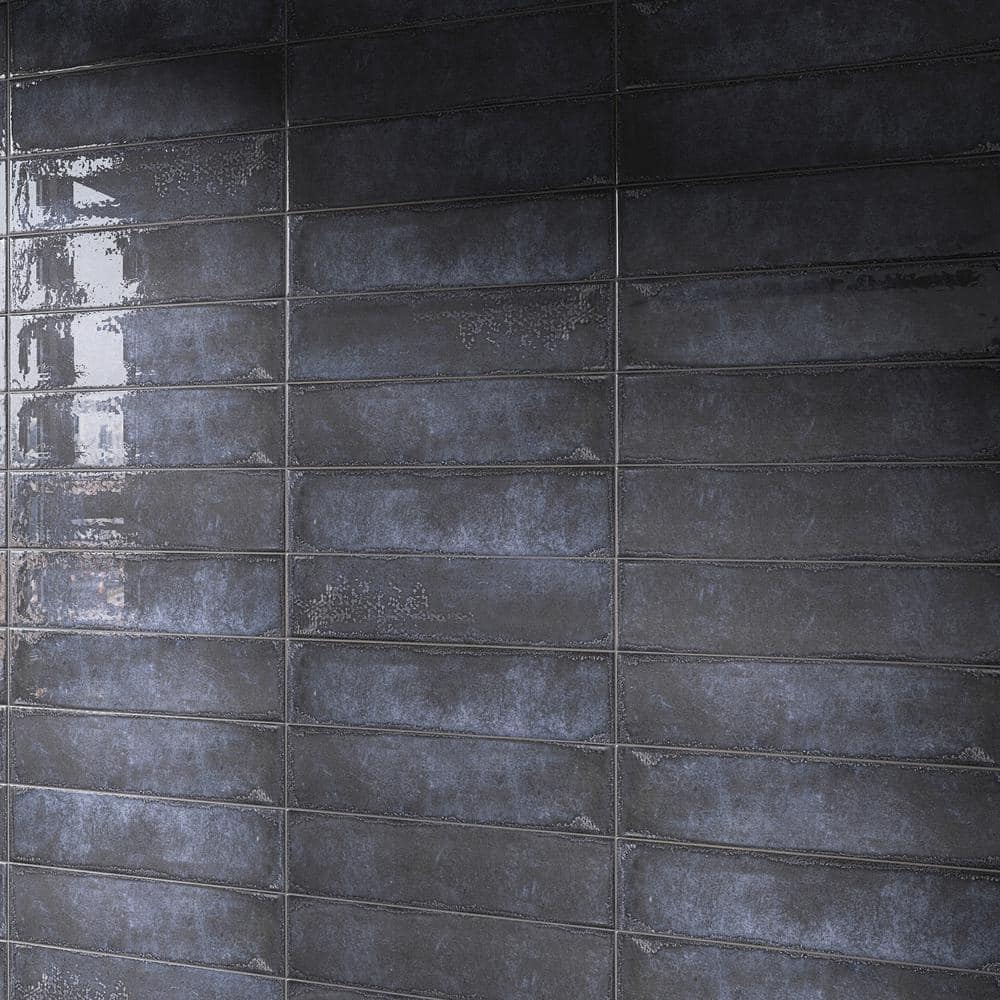 Azul Blue 3" x 12" Glossy Ceramic Subway Wall Tile
