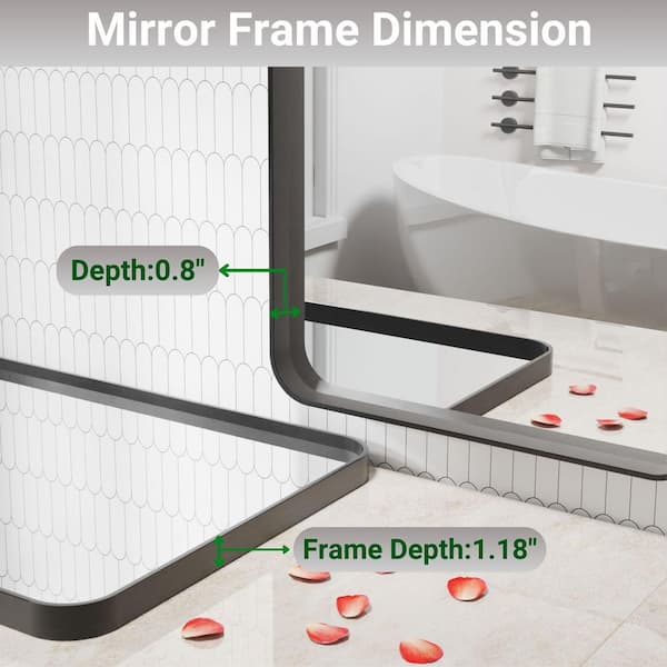 ORGANNICE 36 in. W x 72 in. H Rectangular Oversied Black