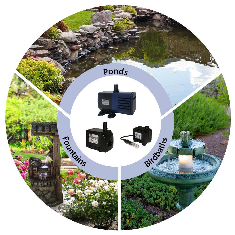 Black Submersible Water Pump with 16 ft. Cord