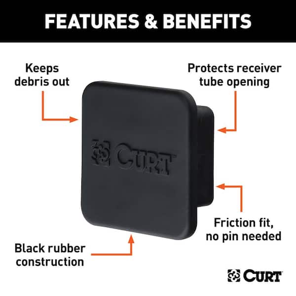 CURT 2-1/2" Rubber Hitch Tube Cover (Packaged)