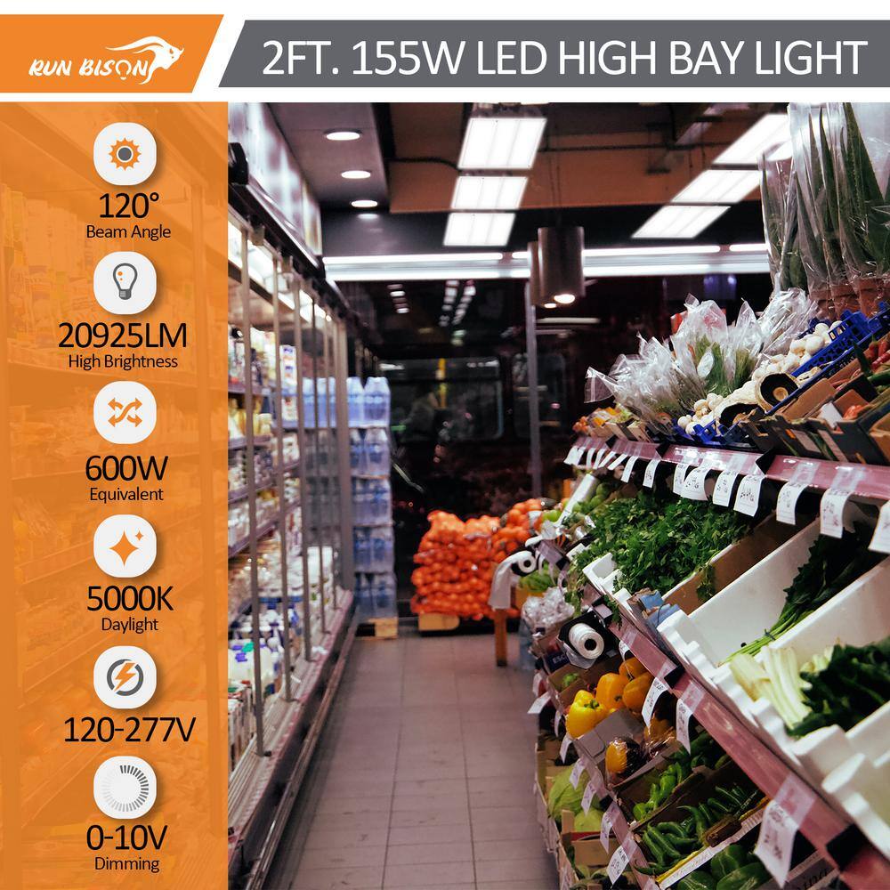 White Dimmable Linear LED High Bay Ceiling Light