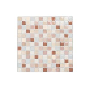 10 in. x 10 in. PET Peel and Stick Backsplash Mosaic Wall Tile in Pink for Kitchen and Bathroom (10-Pack)