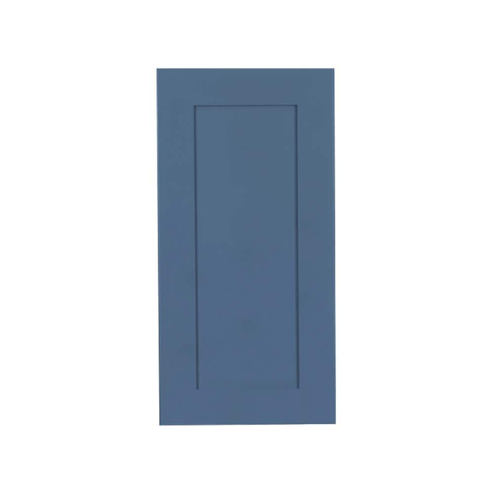LIFEART Lancaster Blue Plywood Shaker Stock Assembled Wall Kitchen 9 in. W x