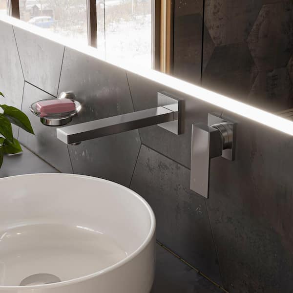 ALFI BRAND Single-Handle Wall Mount Bathroom Faucet in Brushed Nickel