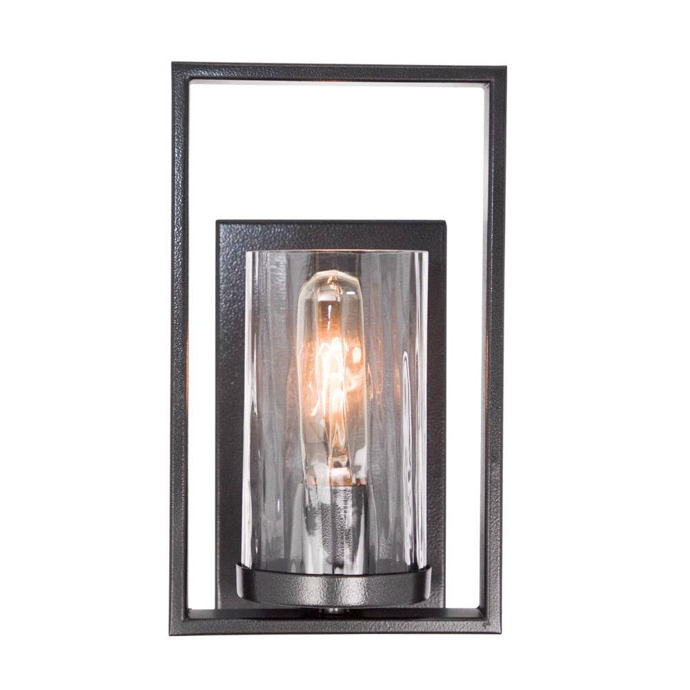 Charcoal Rain Glass 10.75" Wall Sconce with Vintage Edison Bulb