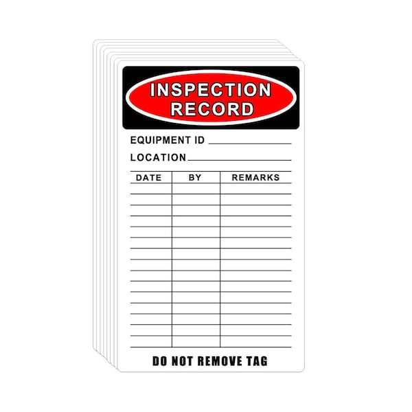 Unbranded 5 x 3 Safety Inspection Record Labels 100 Pieces for Equipment Maintenance and Quality Control
