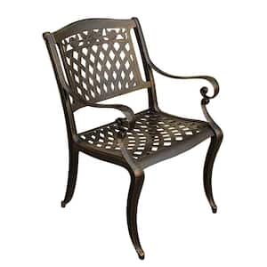 Rose Ornate Traditional Bronze Aluminum Outdoor Dining Chair