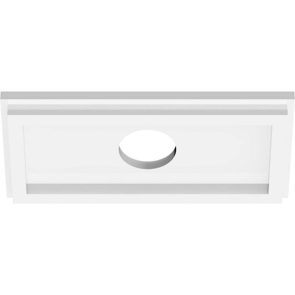 White PVC Contemporary Rectangular Ceiling Medallion, 10" x 5"