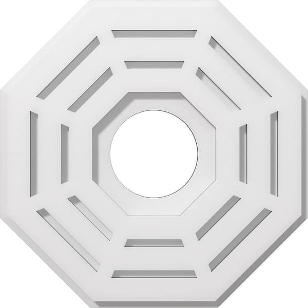 Ekena Millwork 1 in. P X 5-1/2 in. C X 14 in. OD X 4 in. ID Westin Architectural Grade PVC Contemporary Ceiling Medallion