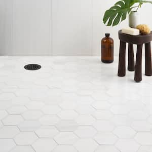 Bianco Dolomite White 10.37 in. x 12 in. Polished Marble Floor and Wall Mosaic Tile (0.86 sq. ft./Each)