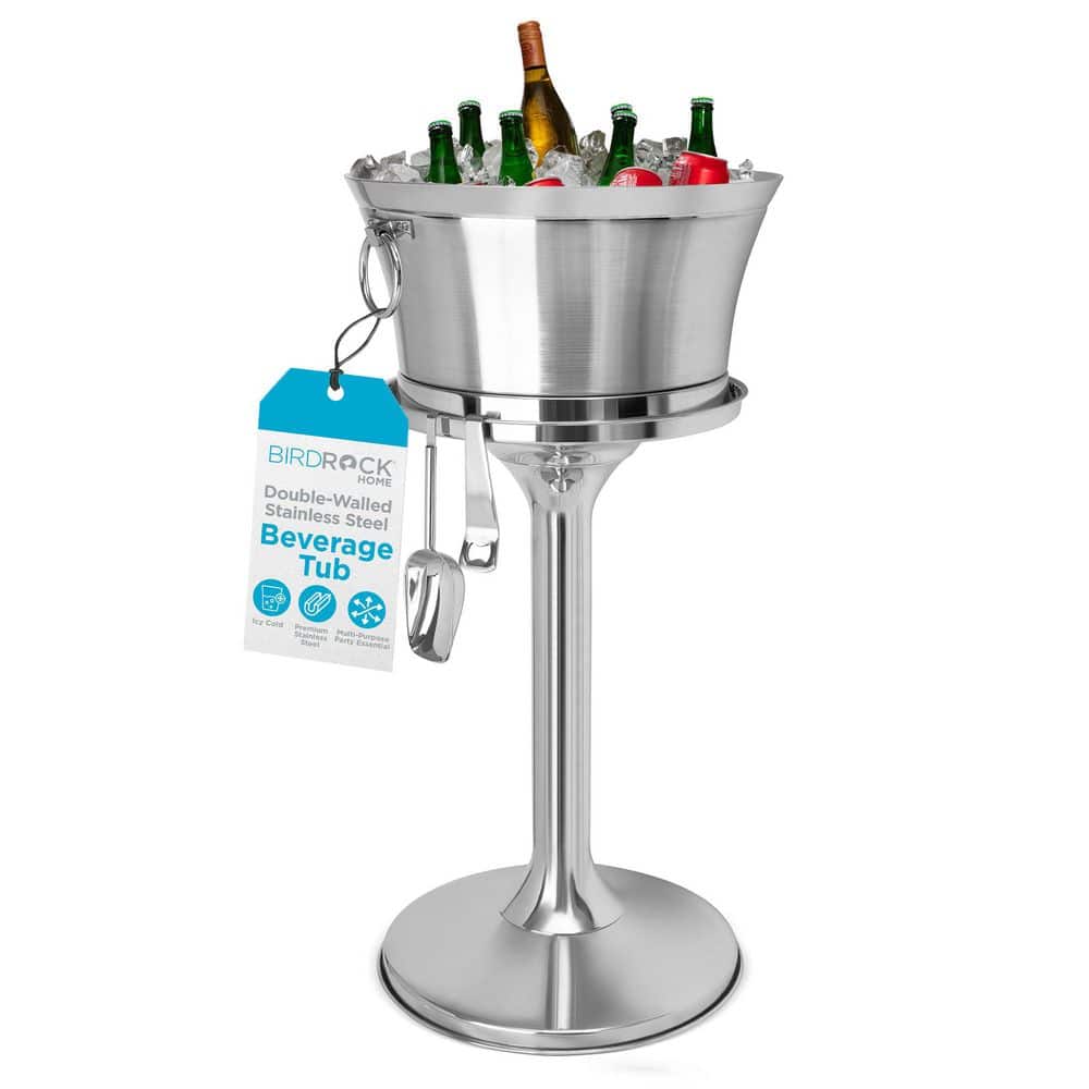 Beverage Tub - 3 Gal. Silver Stainless Steel, Kitchen Beverage Tub with Stand and Scoop price history on PriceWatchPro