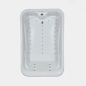 72 in. x 48 in. Rectangular Air Bathtub Drop in with Reversible Drain in White