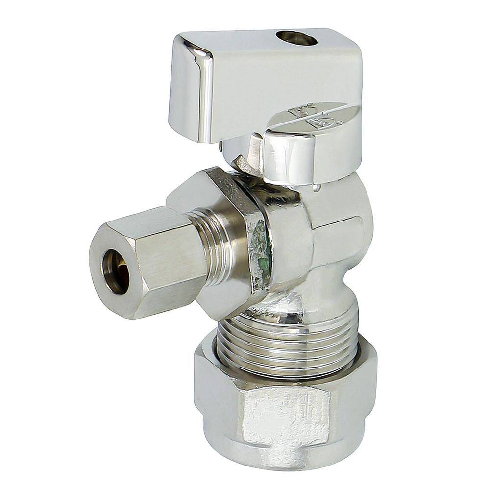 5/8 in. COMP x 1/4 in. OD COMP Quarter Turn Angle Compact Supply Stop valve Lead Free Chrome Plated Brass price history on PriceWatchPro