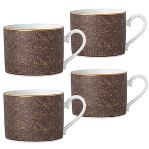 Tozan 8 fl. oz. (Brown) Porcelain Tea Cups, (Set of 4)