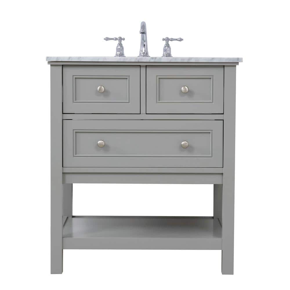 Simply Living 30 in. W x 22 in. D x 33.75 in. H Bath Vanity in Grey with Ca
