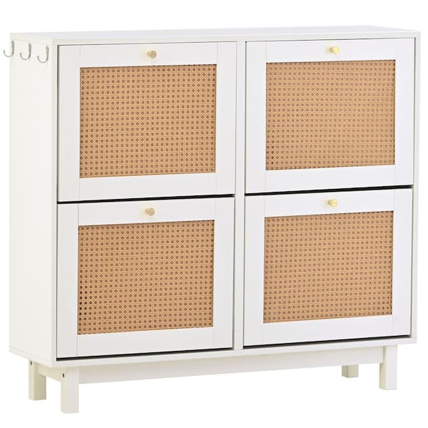 Unbranded 41.7 in. W x 10.2 in. D x 37.1 in. H Bathroom White Linen Cabinet