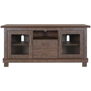 Vidar Rustic Style 57.9 in. Brown Entertainment Center with Drawers and Cabinets Fits TV's up to 65 in.