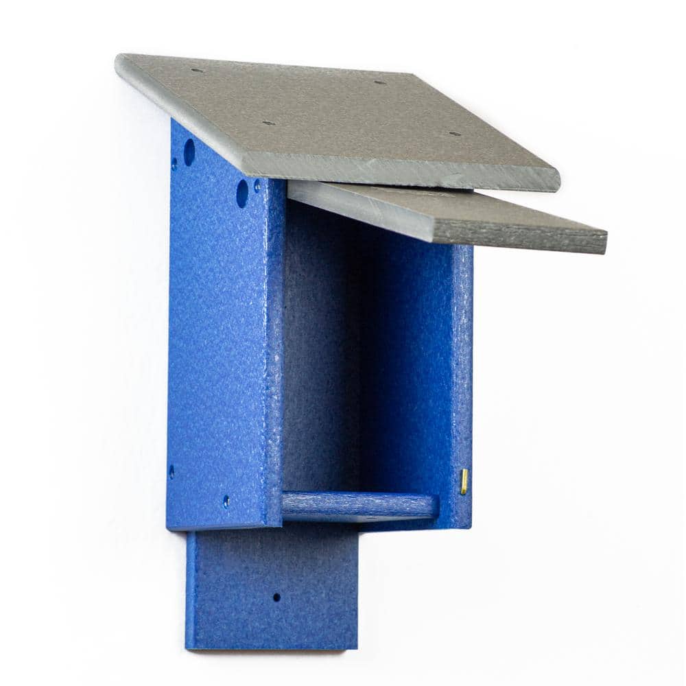 Blue and Gray Recycled Plastic Bird House