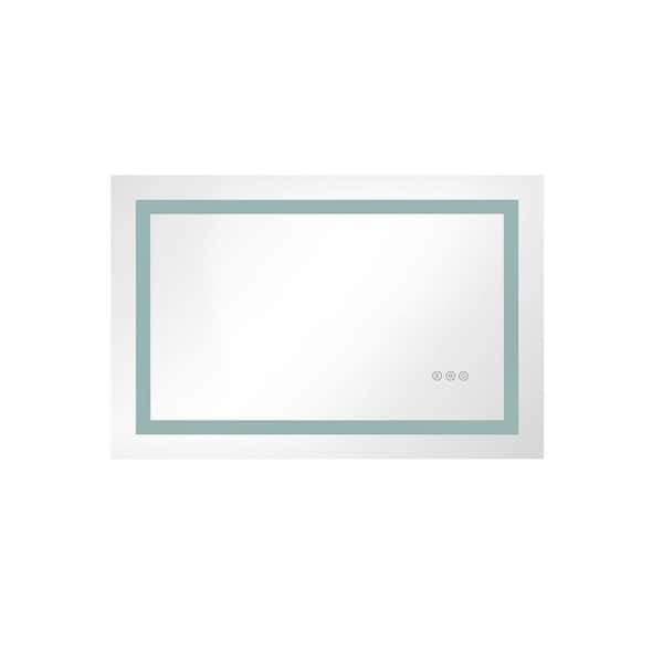 GOGEXX 36 in. x 24 in. Bathroom LED Mirror Is Multi-Functional Each Function Is Controlled by A Smart Touch Button