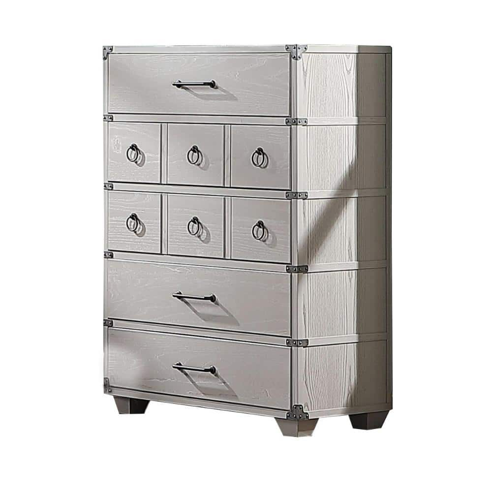 Benjara 36 In. Gray 5-Drawer Chest Of Drawers BM230137 - The Home Depot