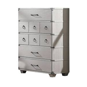 36 in. Gray 5-Drawer Chest of Drawers