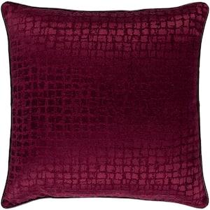 Bilzen Burgundy 20 in. x 20 in. Square Pillow Cover
