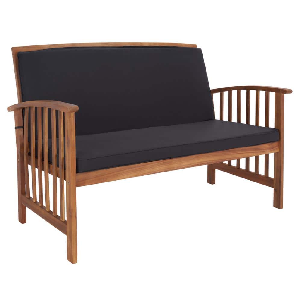 Rocklin 4-Piece Natural & Black Acacia Outdoor Set