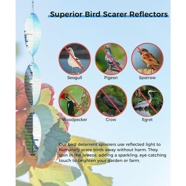 Highly Reflective 3D Bird Scare Devices Wind Spinners Outdoor