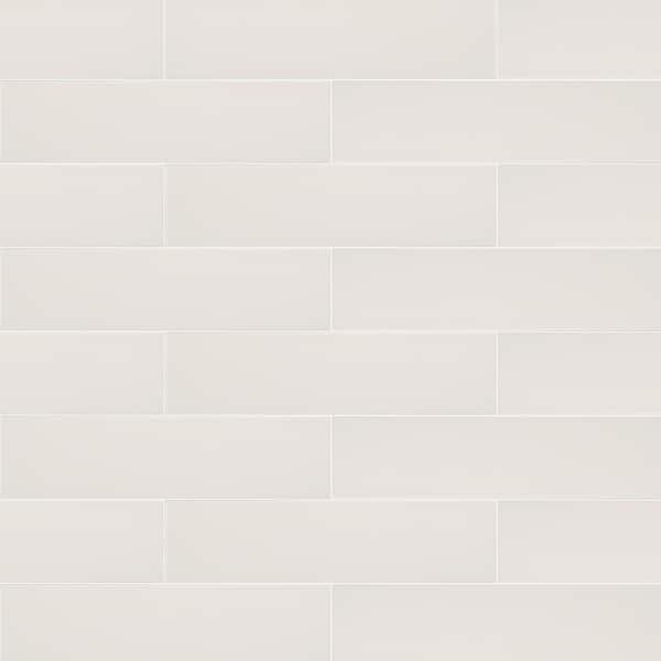 Streamline Buff White Matte 4 in. x 16 in. Ceramic Wall Tile (10.39 sq. ft./ Case)
