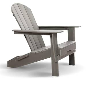 Gray HDPE Outdoor Patio Adirondack Chair 1-Piece