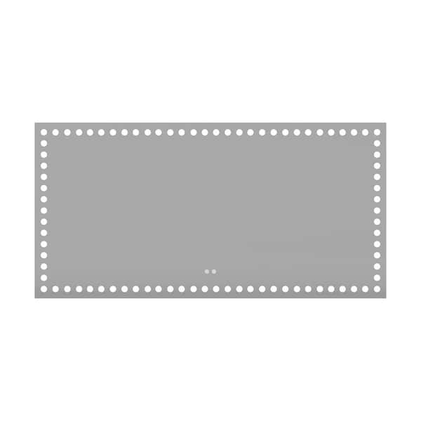 72 in. W x 36 in. H Rectangular Frameless Anti-Fog LED Light Wall Bathroom Vanity Mirror