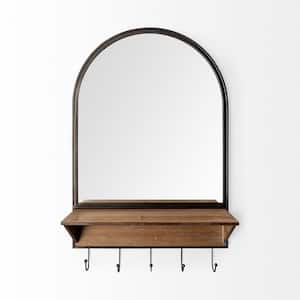 19.68 in. W x 30.11 in. H Wood Black Decorative Mirror