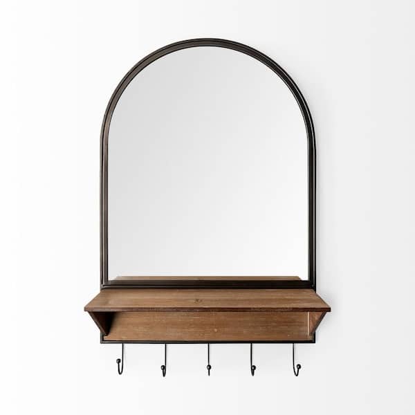 HomeRoots 19.68 in. W x 30.11 in. H Wood Black Decorative Mirror