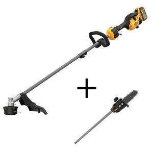 60V MAX Brushless Cordless Battery Powered Attachment Capable String Trimmer Kit & Pole Saw Attachment