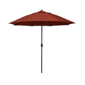 7.5 ft. Bronze Aluminum Market Patio Umbrella with Fiberglass Ribs and Auto Tilt in Terracotta Sunbrella