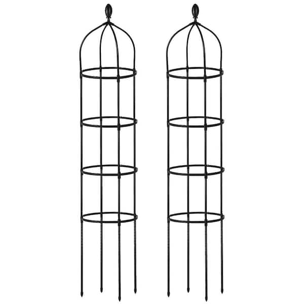 2-Packs Garden Obelisk Trellis, Rustproof Climbing Plant Trellis, 5.9 ft. Plants Tower for Climbing Plants Flower