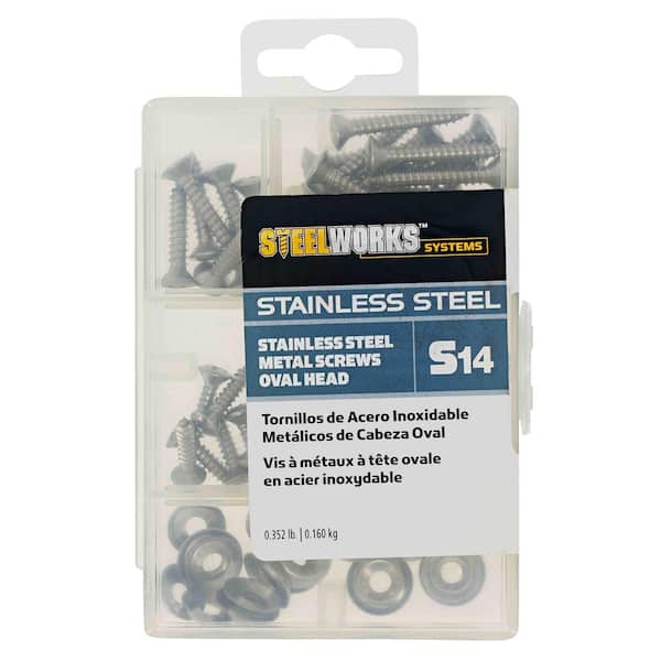 Stainless Steel Oval Head Phillips Sheet Metal Screws Assorted Kit (70-Pack)