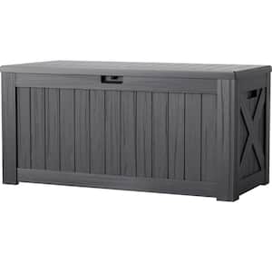 120 Gal. Outdoor Storage Box Plastic Resin Deck Box, Gray