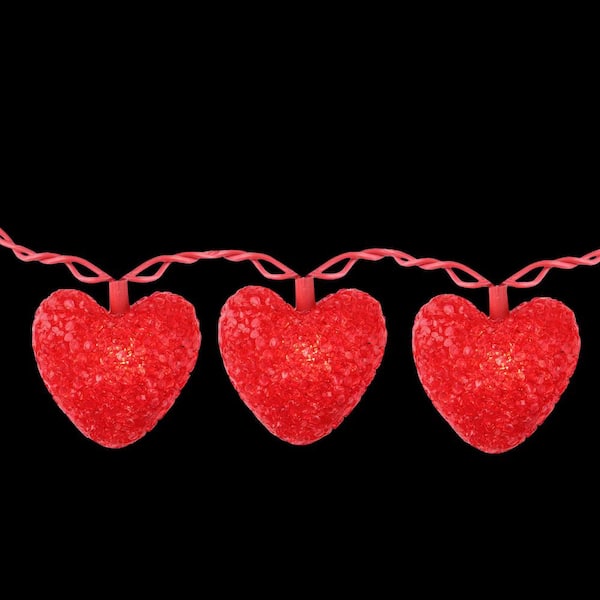 Valentine’s Day Decor Lights Electric LED Red Heart String Lights 6’ 
