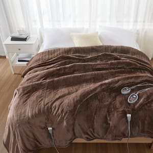 Beautyrest 62 in. x 84 in. Heated Microlight to Berber Blue Twin