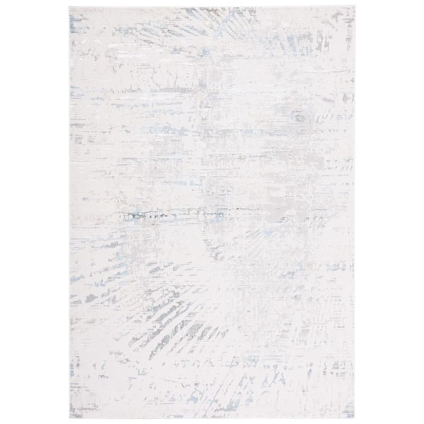 SAFAVIEH Bel Air 8 ft. x 10 ft. Gray/Turquoise Distressed Radial Area Rug