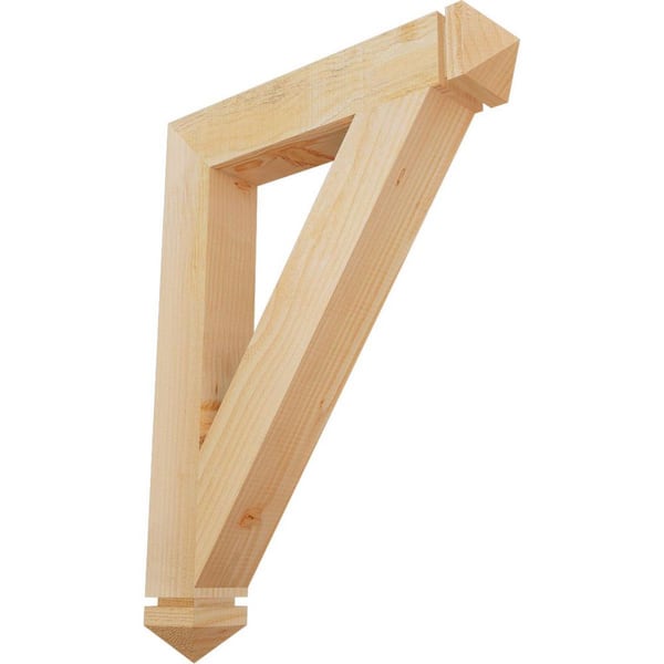 Ekena Millwork 4 in. x 32 in. x 24 in. Douglas Fir Traditional Arts and Crafts Rough Sawn Bracket