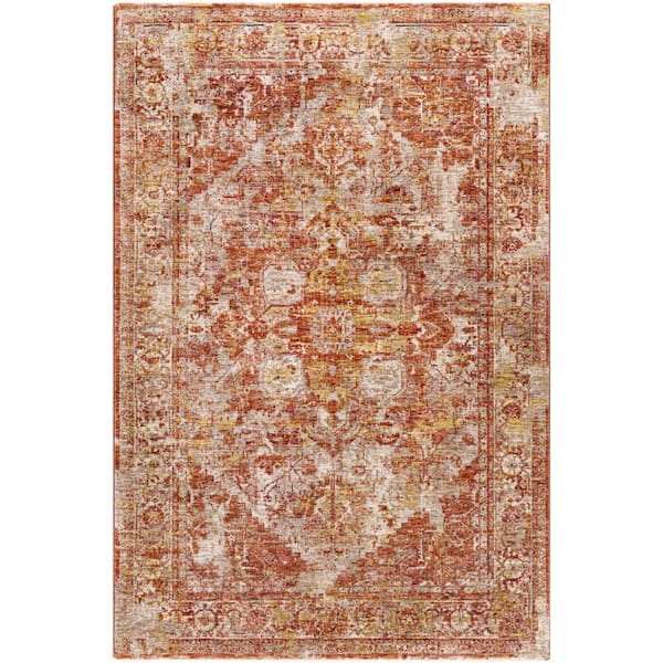 Jessop Burnt Orange Medallion 5 ft. x 7 ft. Indoor Area Rug